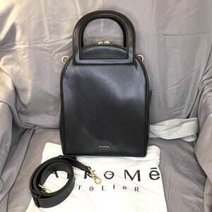 Alkeme Atelier, Earth Arch Satchel, Black, Vegan Leather, NWT